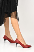 PANTOFI ROSII TOC SUBTIRE PIELE NATURALA APC63