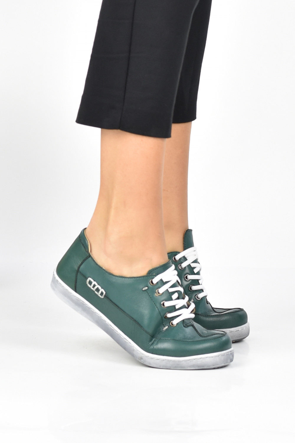 PANTOFI SPORT VERZI PIELE NATURALA 4PC02