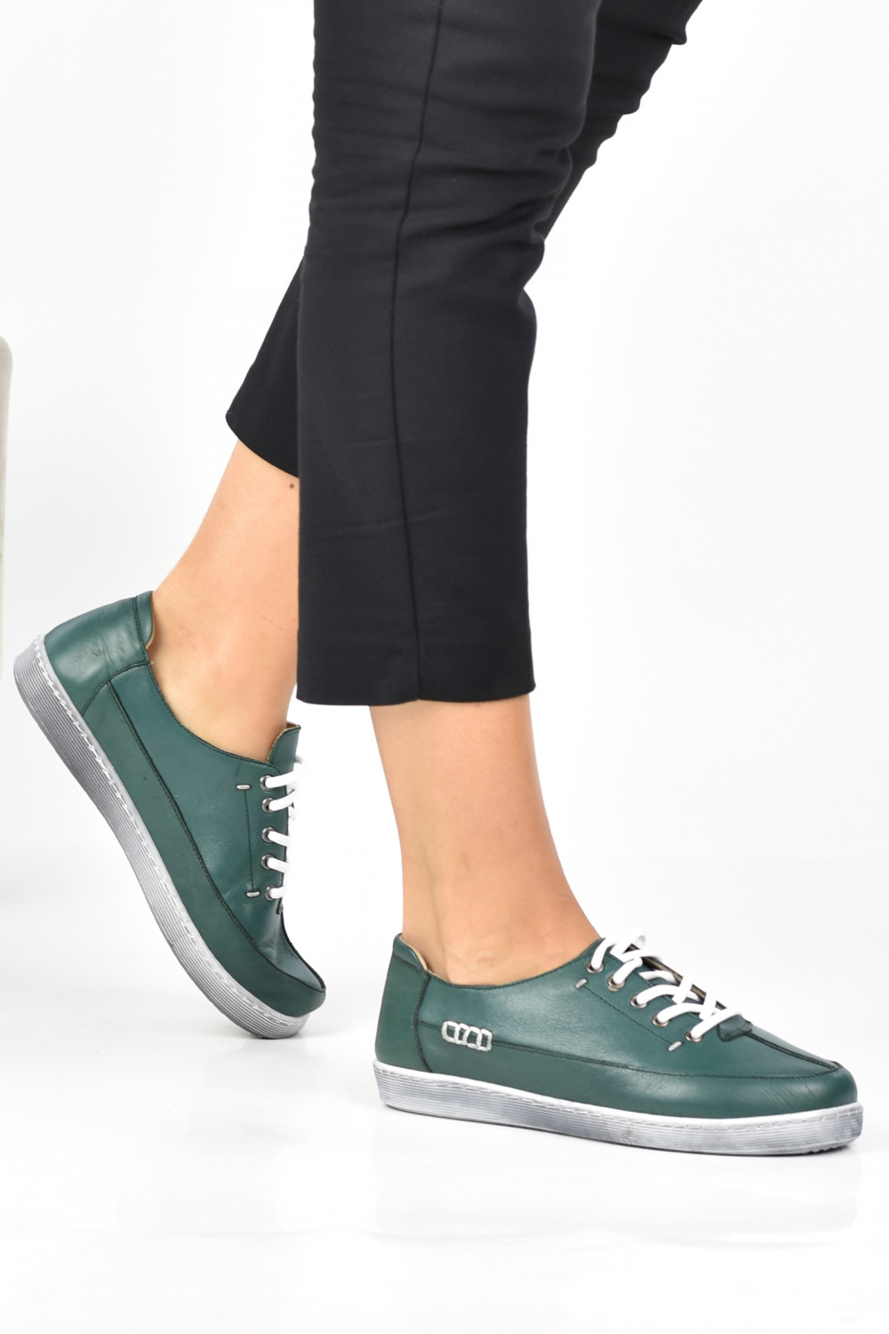 PANTOFI SPORT VERZI PIELE NATURALA 4PC02
