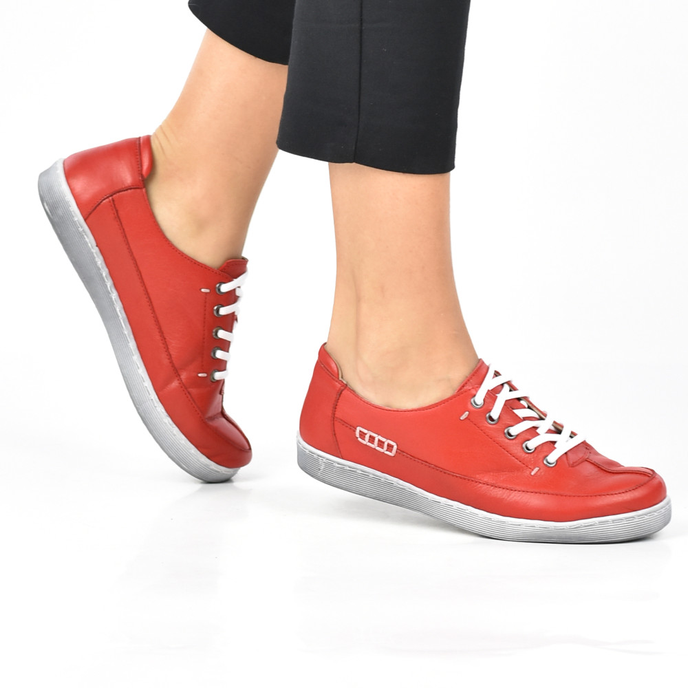 PANTOFI SPORT ROSII PIELE NATURALA 4PC02