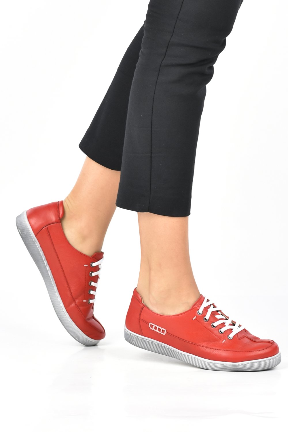PANTOFI SPORT ROSII PIELE NATURALA 4PC02