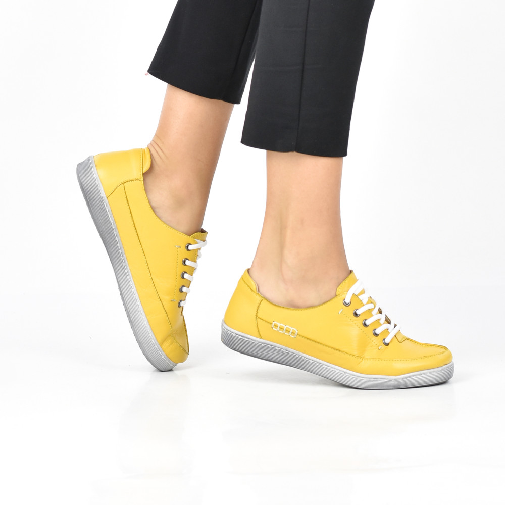 PANTOFI SPORT GALBENI PIELE NATURALA 4PC02