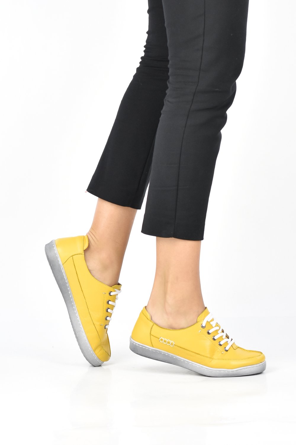 PANTOFI SPORT GALBENI PIELE NATURALA 4PC02