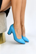 PANTOFI ALBASTRI PIELE NATURALA APC87
