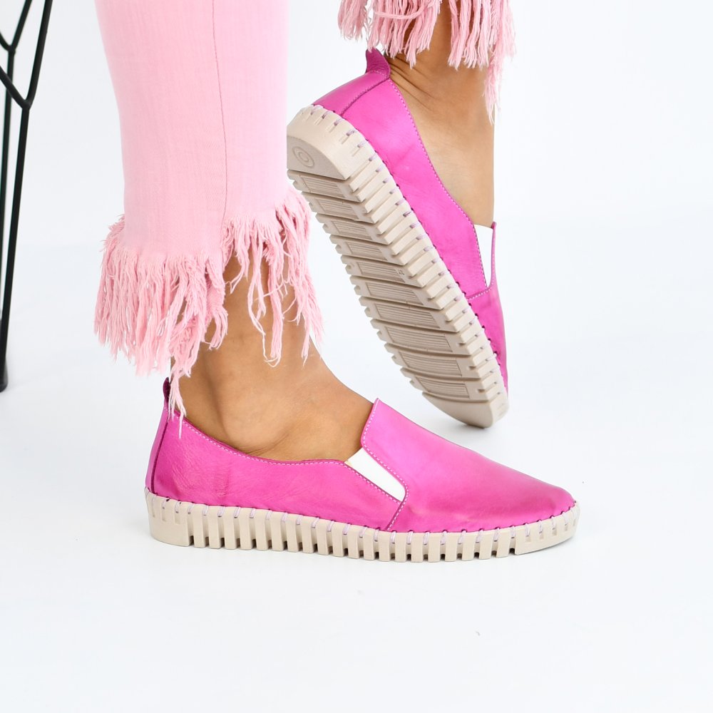 ESPADRILE FUCHSIA PIELE NATURALA BIANCA