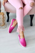 ESPADRILE FUCHSIA PIELE NATURALA BIANCA