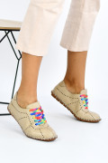 PANTOFI SPORT BEJ PIELE NATURALA 7PC00