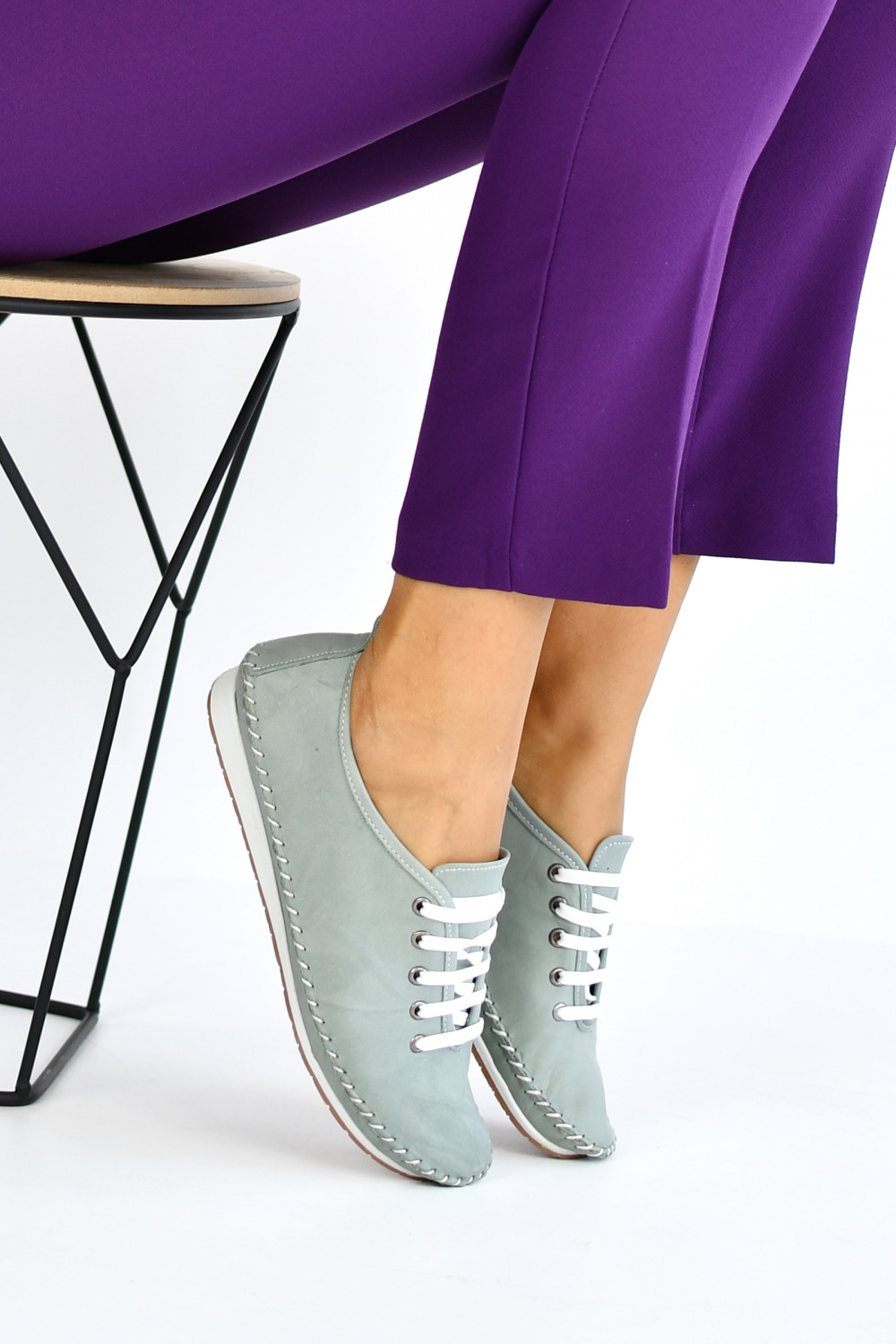 PANTOFI SPORT GRI PIELE NATURALA HELLEN