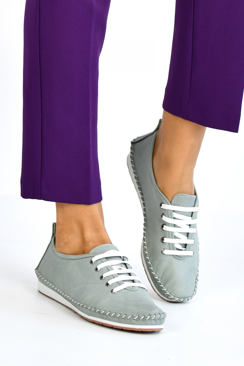 PANTOFI SPORT GRI PIELE NATURALA HELLEN