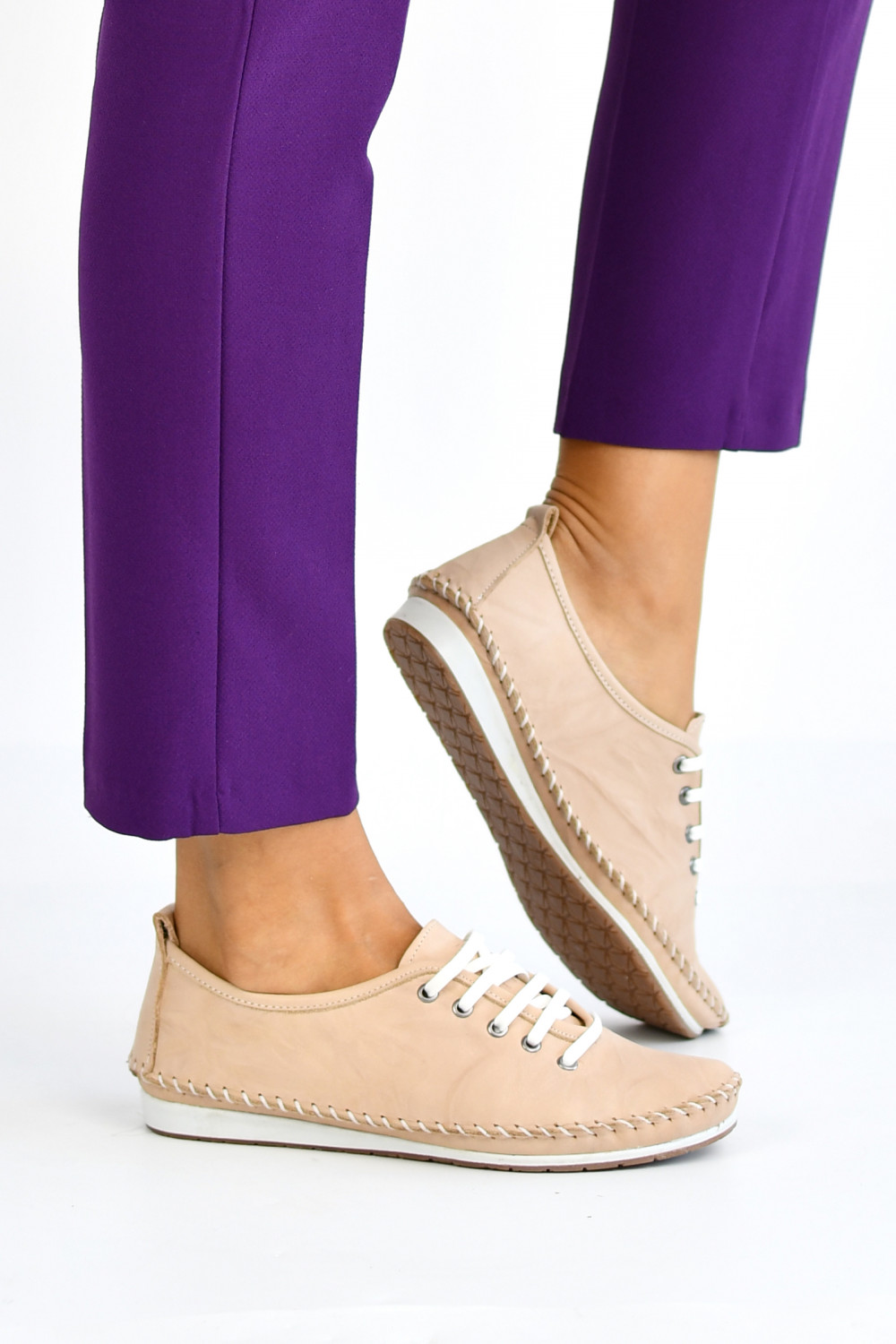 PANTOFI SPORT BEJ PIELE NATURALA HELLEN