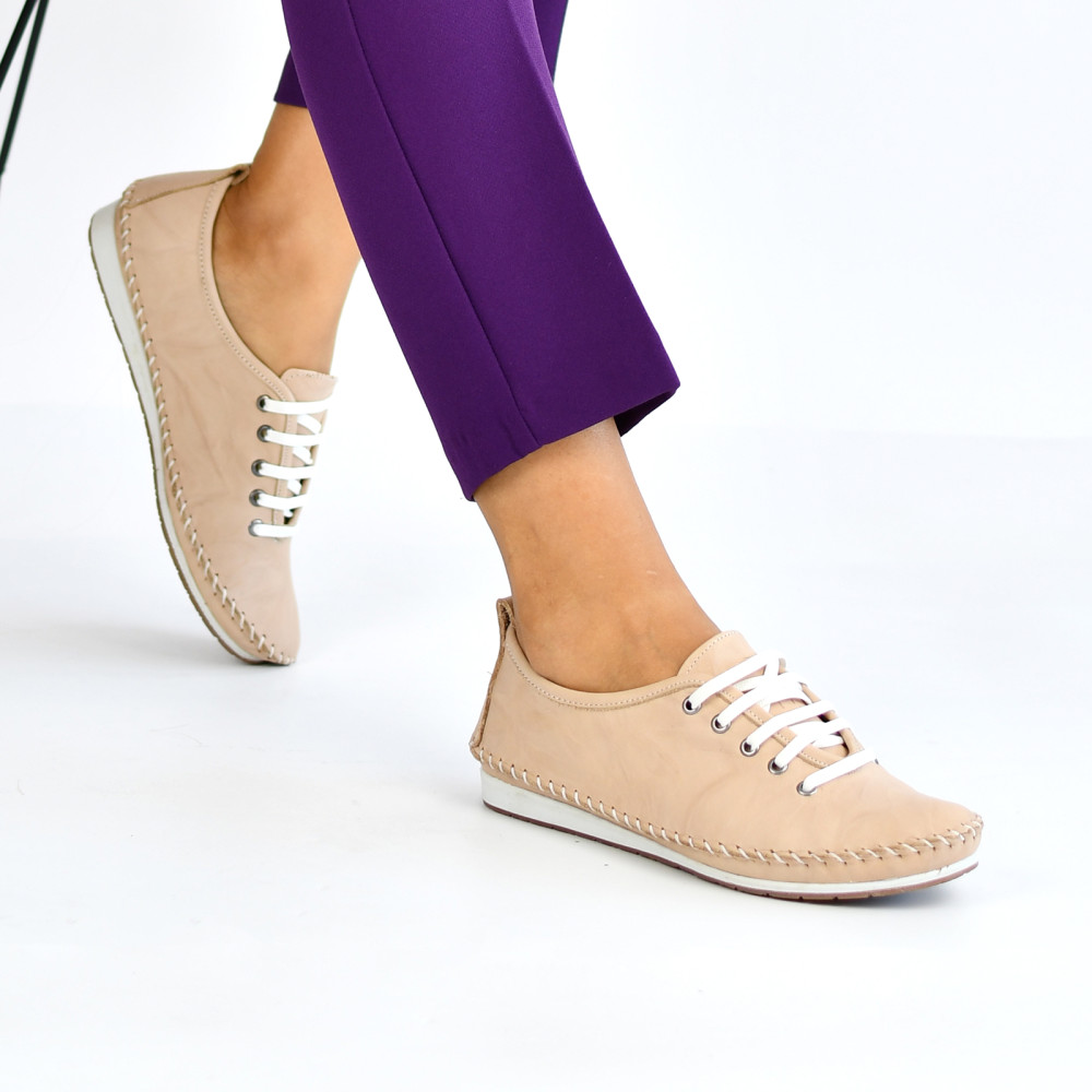 PANTOFI SPORT BEJ PIELE NATURALA HELLEN