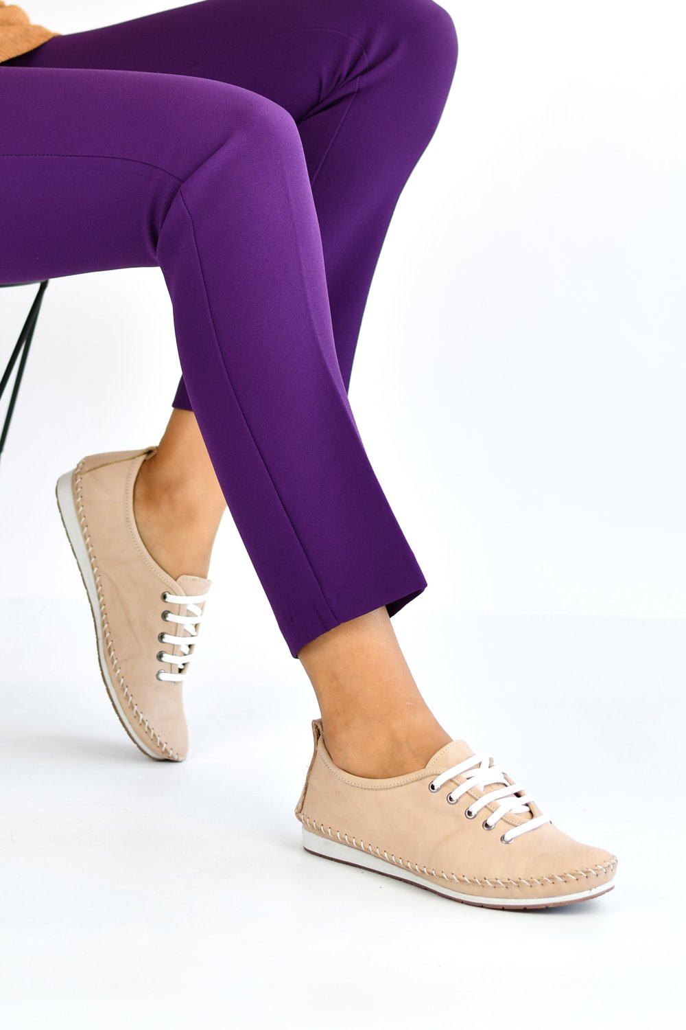 PANTOFI SPORT BEJ PIELE NATURALA HELLEN