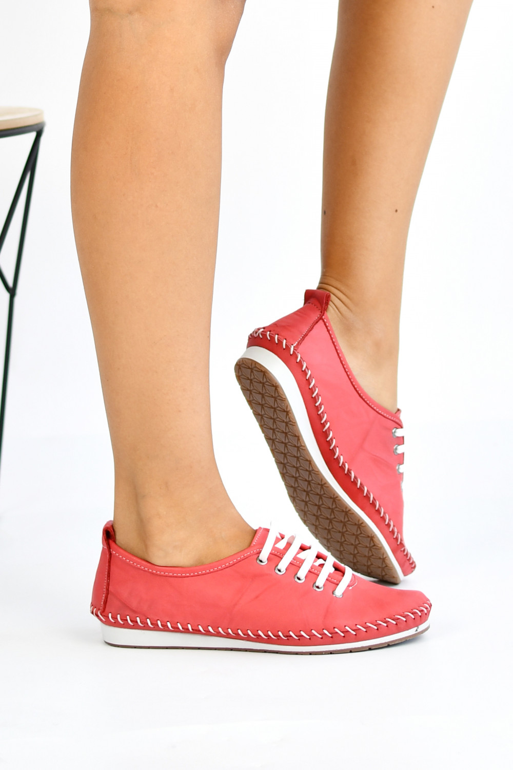 PANTOFI SPORT ROSII PIELE NATURALA HELLEN