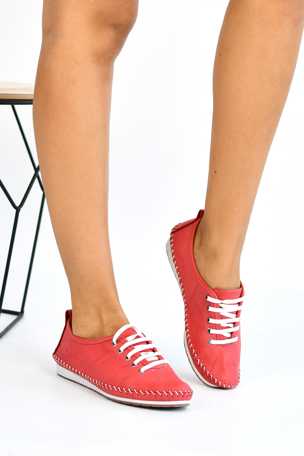 PANTOFI SPORT ROSII PIELE NATURALA HELLEN