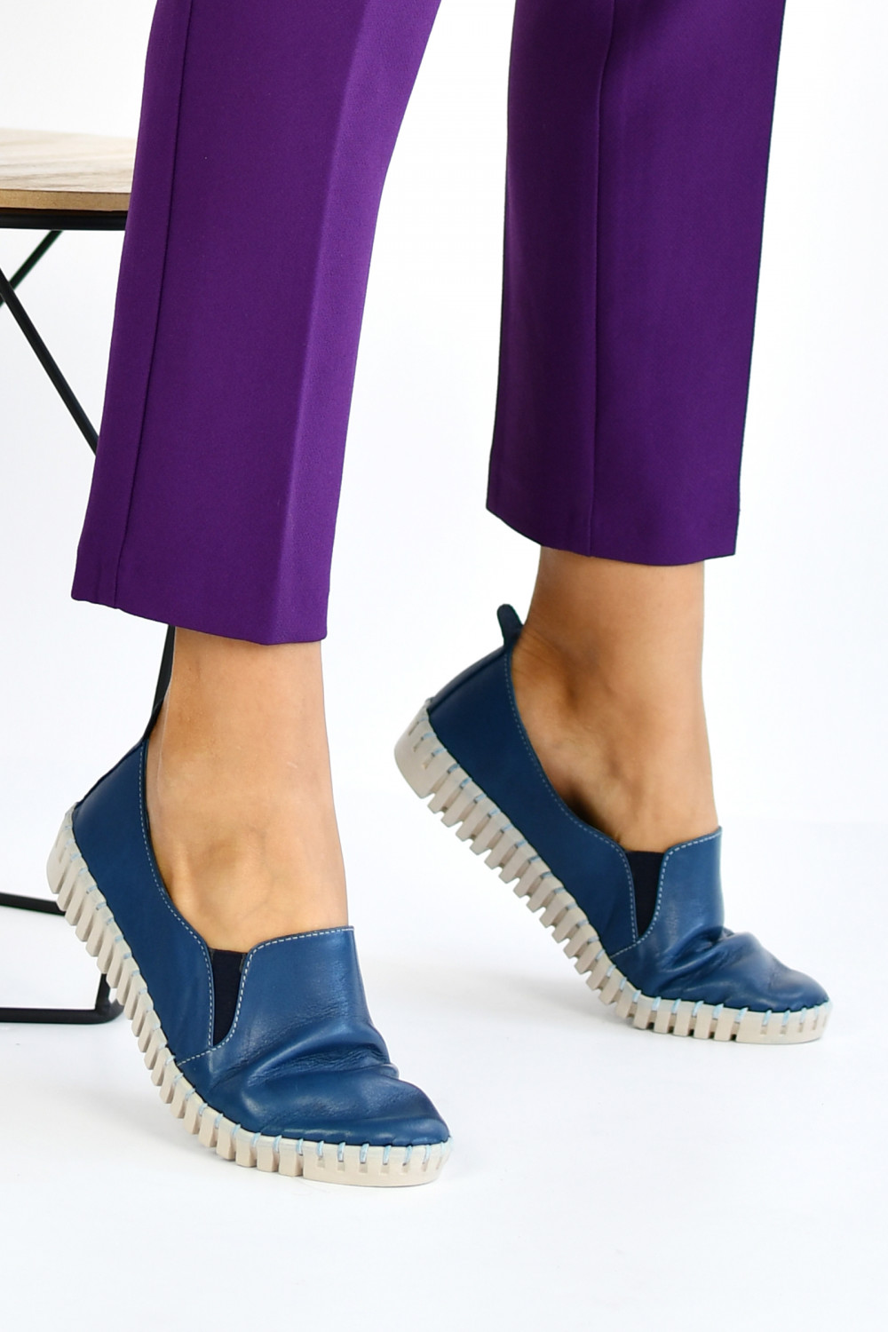 ESPADRILE BLEUMARIN PIELE NATURALA BIANCA