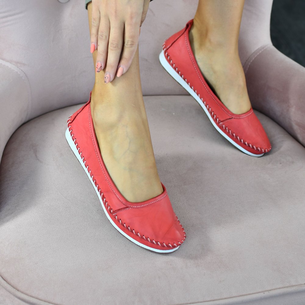 BALERINI ROSII PIELE NATURALA DANIELA