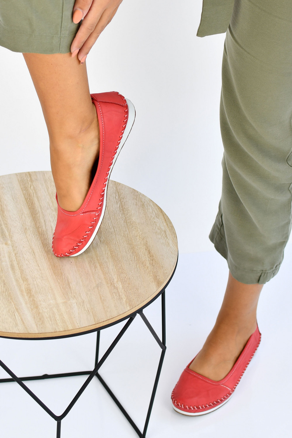 BALERINI ROSII PIELE NATURALA DANIELA