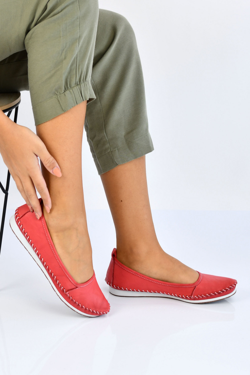 BALERINI ROSII PIELE NATURALA DANIELA