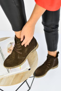 GHETE BROWN PIELE NATURALA INTOARSA 1PC15
