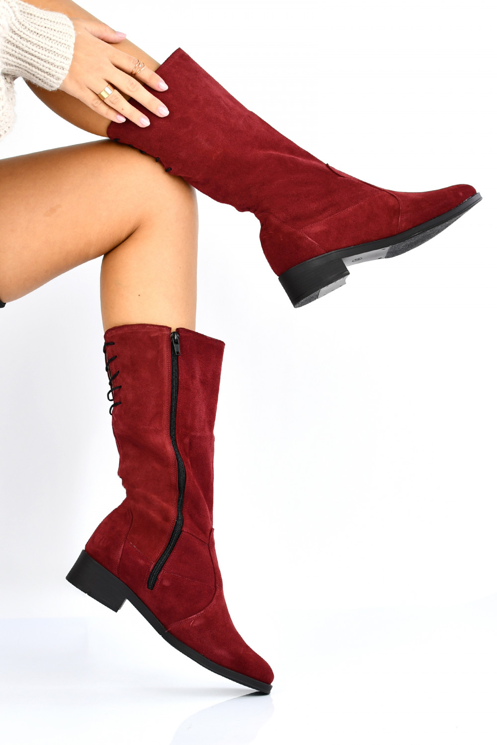 CIZME BORDO PIELE NATURALA INTOARSA 3PC29