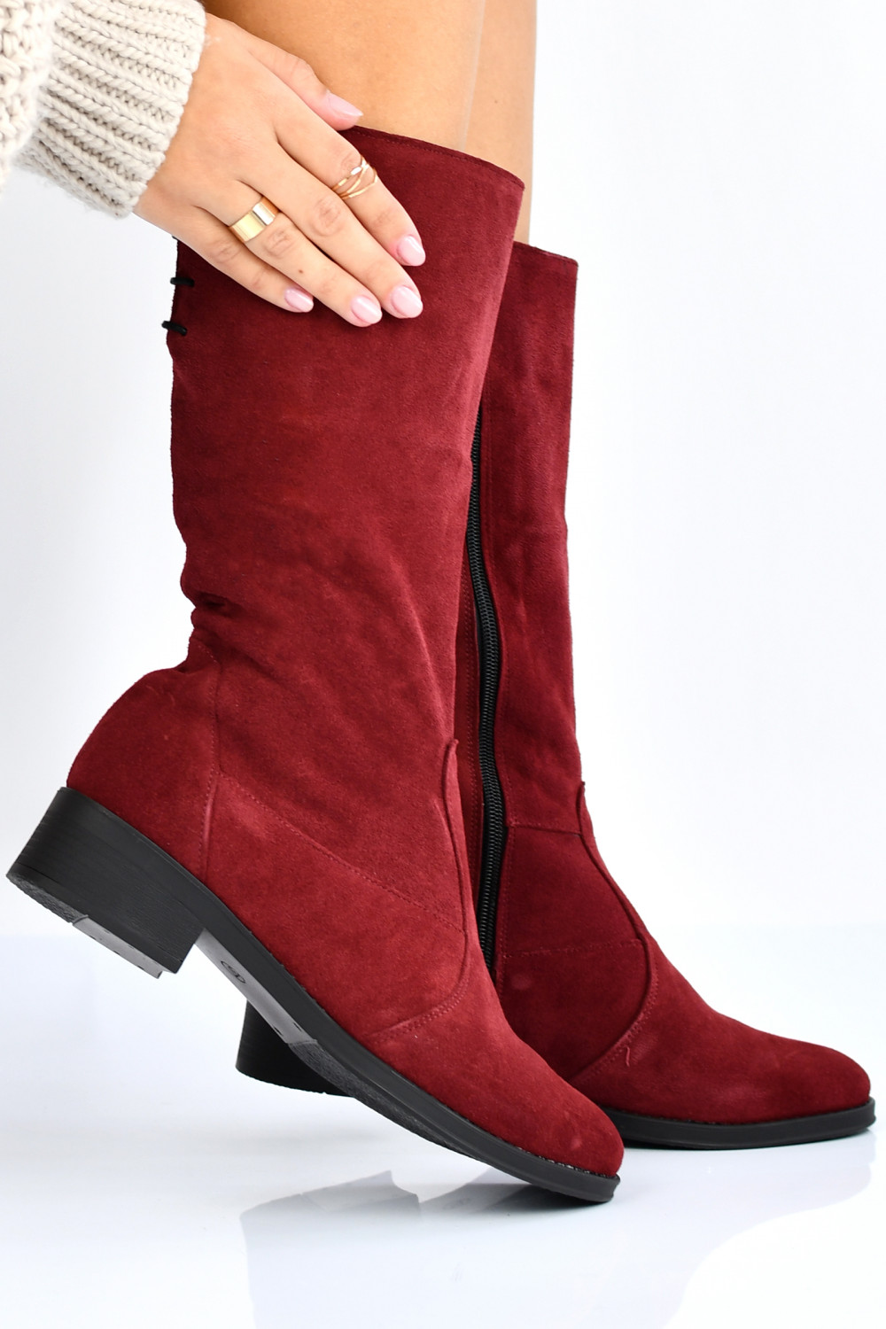 CIZME BORDO PIELE NATURALA INTOARSA 3PC29