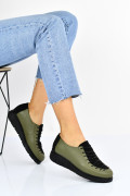 PANTOFI KHAKI NEGRU PIELE NATURALA 2PC035