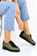 PANTOFI KHAKI NEGRU PIELE NATURALA 2PC035