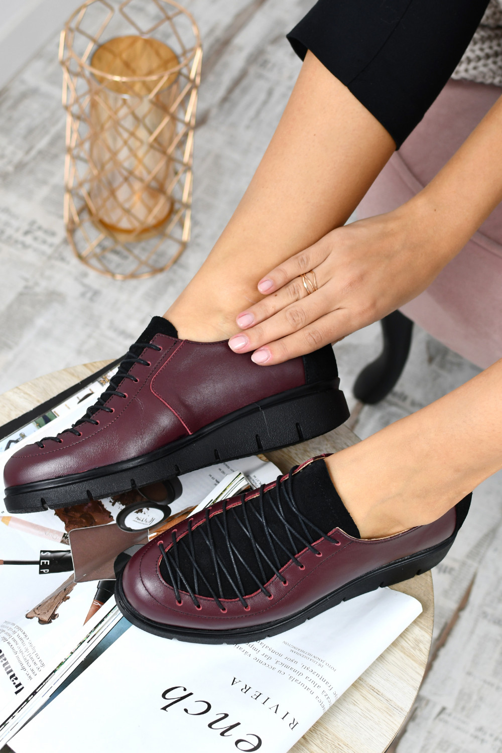 PANTOFI VISINII PIELE NATURALA 2PC035