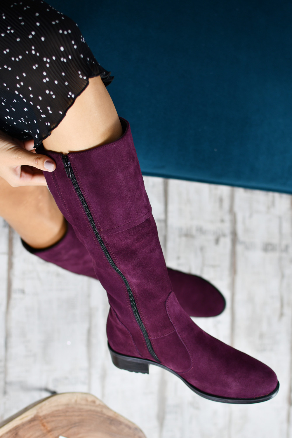 CIZME MOV PIELE NATURALA INTOARSA 7PC30