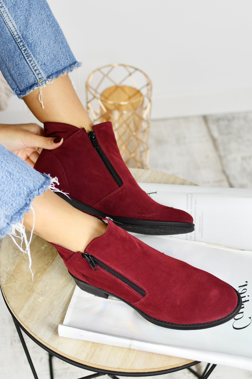 GHETE BORDO PIELE NATURALA INTOARSA 3PC16