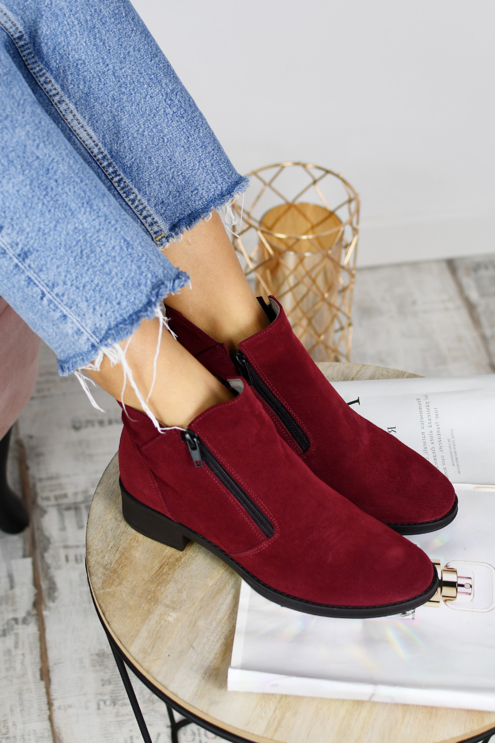 GHETE BORDO PIELE NATURALA INTOARSA 3PC16