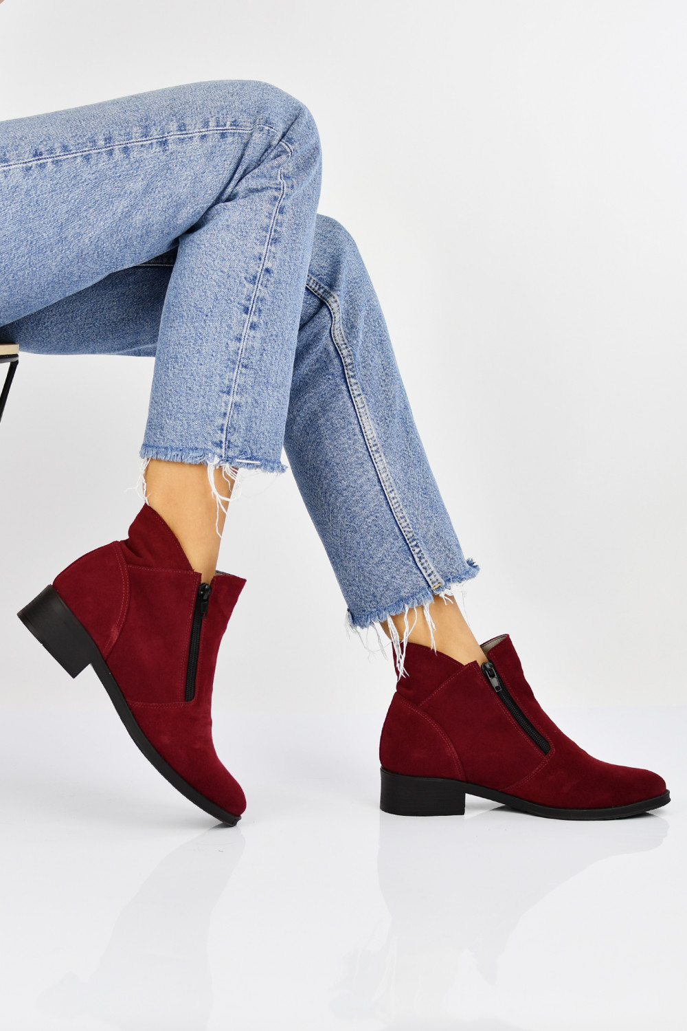 GHETE BORDO PIELE NATURALA INTOARSA 3PC16