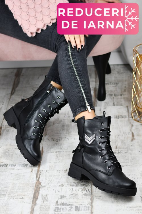 Ghete negre piele naturala 9pc54