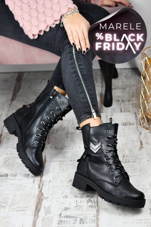 Ghete negre piele naturala 9pc54