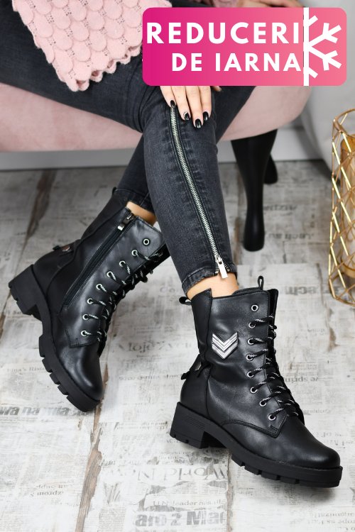 Ghete negre piele naturala 9pc54