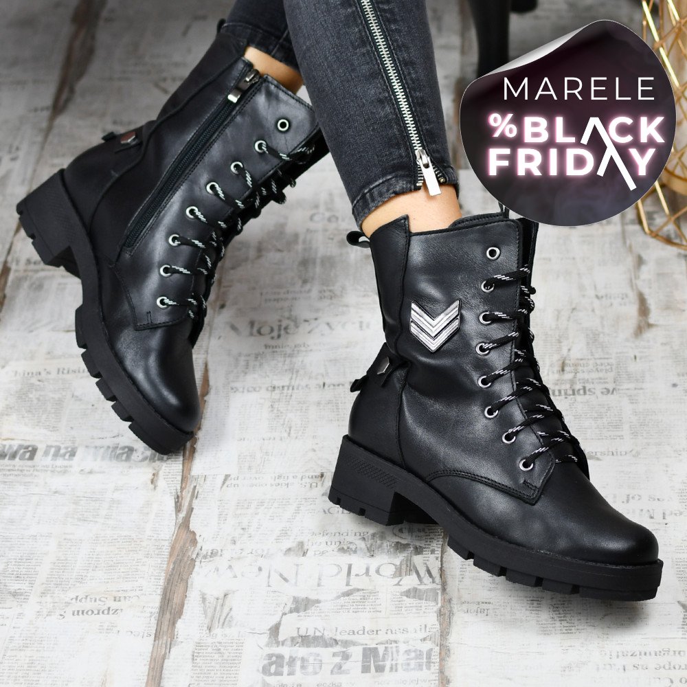 GHETE NEGRE PIELE NATURALA 9PC54