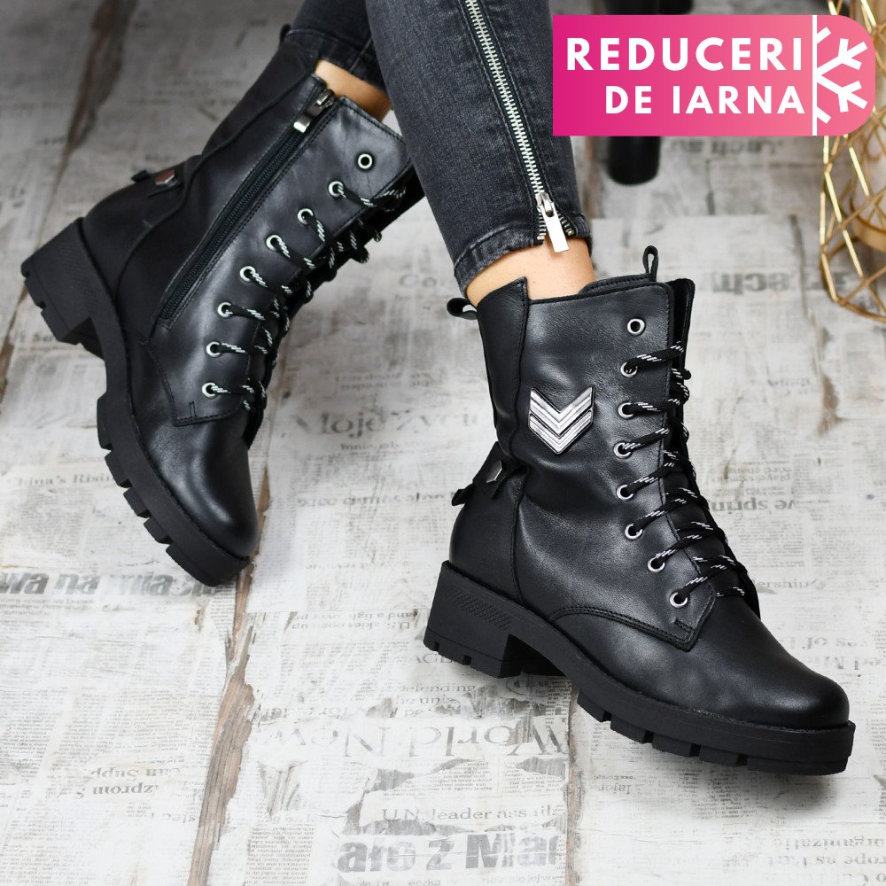 GHETE NEGRE PIELE NATURALA 9PC54