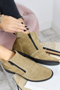 GHETE BEJ PIELE NATURALA INTOARSA 3PC16