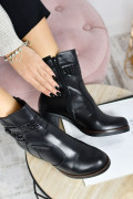 BOTINE NEGRE PIELE NATURALA MPC5