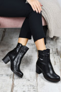 BOTINE NEGRE PIELE NATURALA MPC5