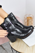 BOTINE NEGRE PIELE NATURALA MPC5