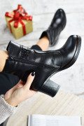 BOTINE NEGRE PIELE NATURALA MPC5
