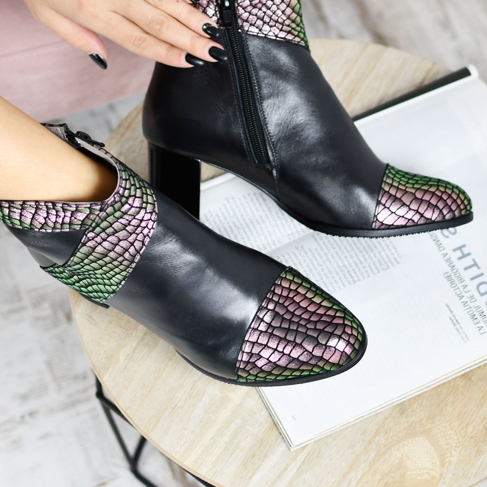 BOTINE NEGRE AURIU PIELE NATURALA APC68