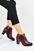 BOTINE BORDO PIELE NATURALA ROSY