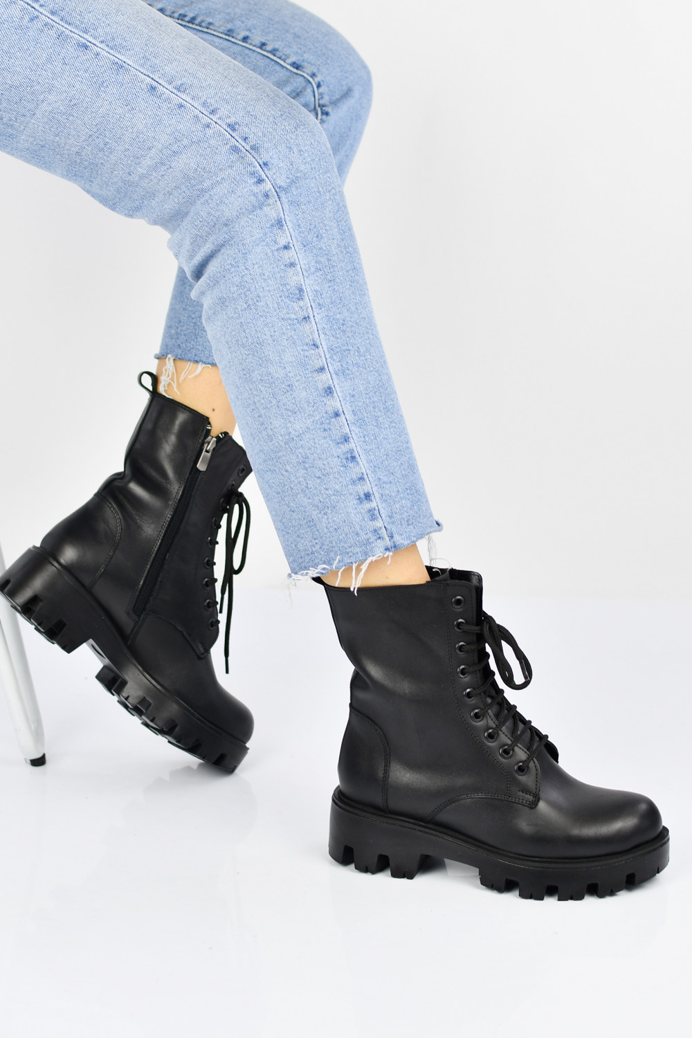 GHETE NEGRE PIELE NATURALA 0PC3