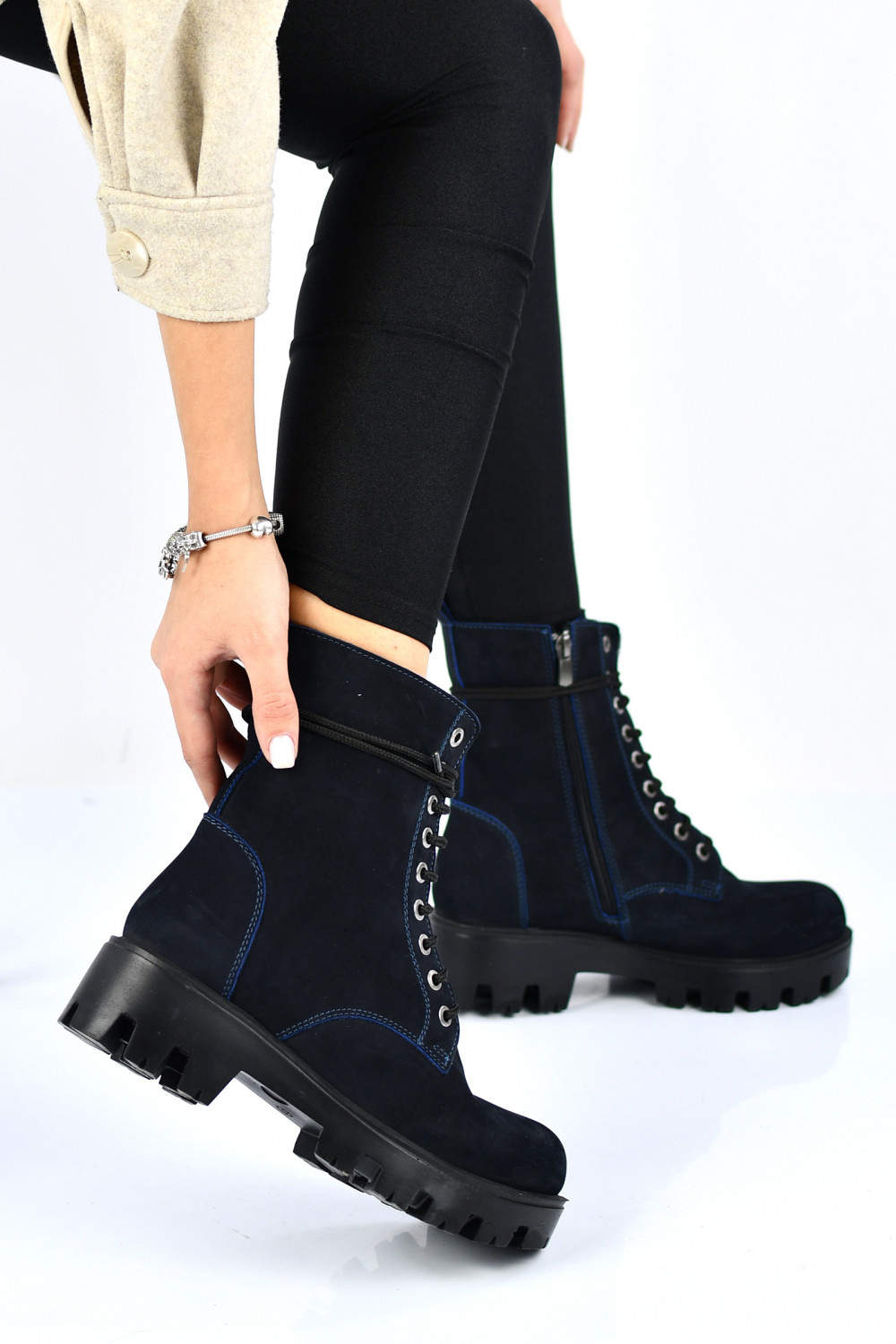 GHETE BLEUMARIN PIELE NATURALA INTOARSA 07PC