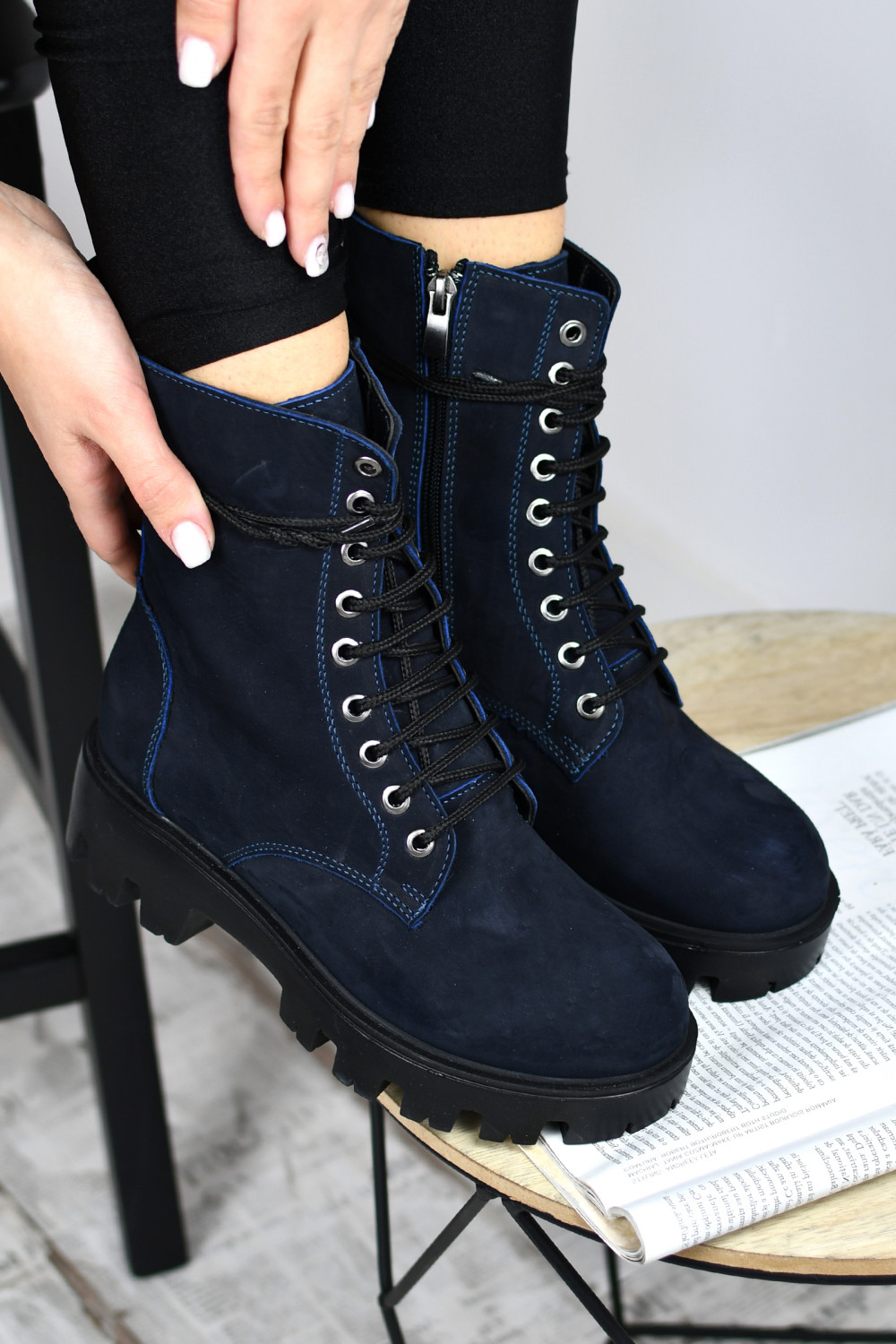 GHETE BLEUMARIN PIELE NATURALA INTOARSA 07PC