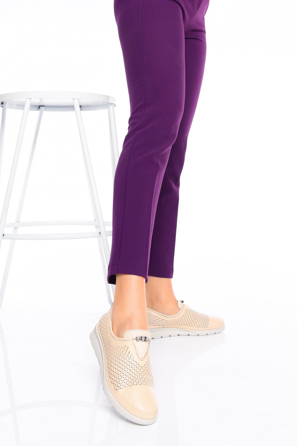 PANTOFI BEJ PIELE NATURALA 2PC11605NP