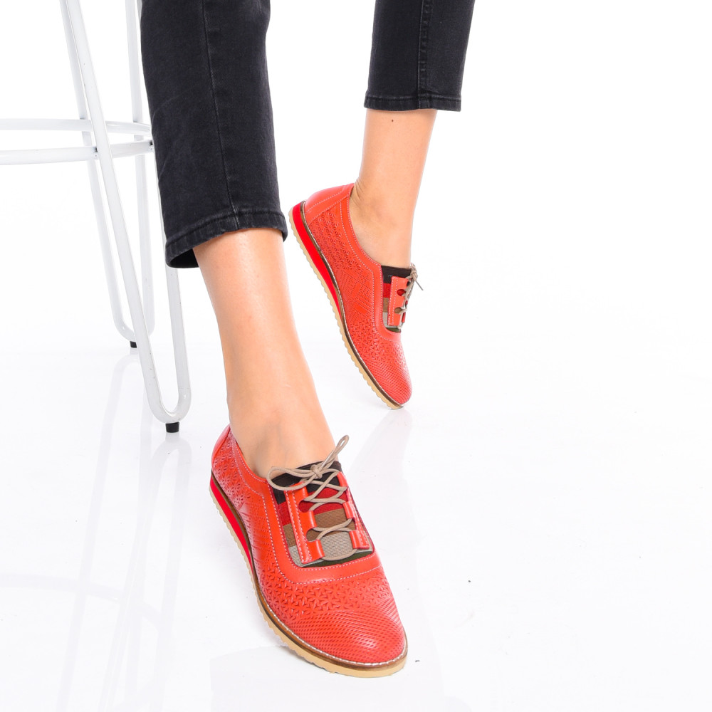 PANTOFI ROSII PIELE NATURALA KARLA