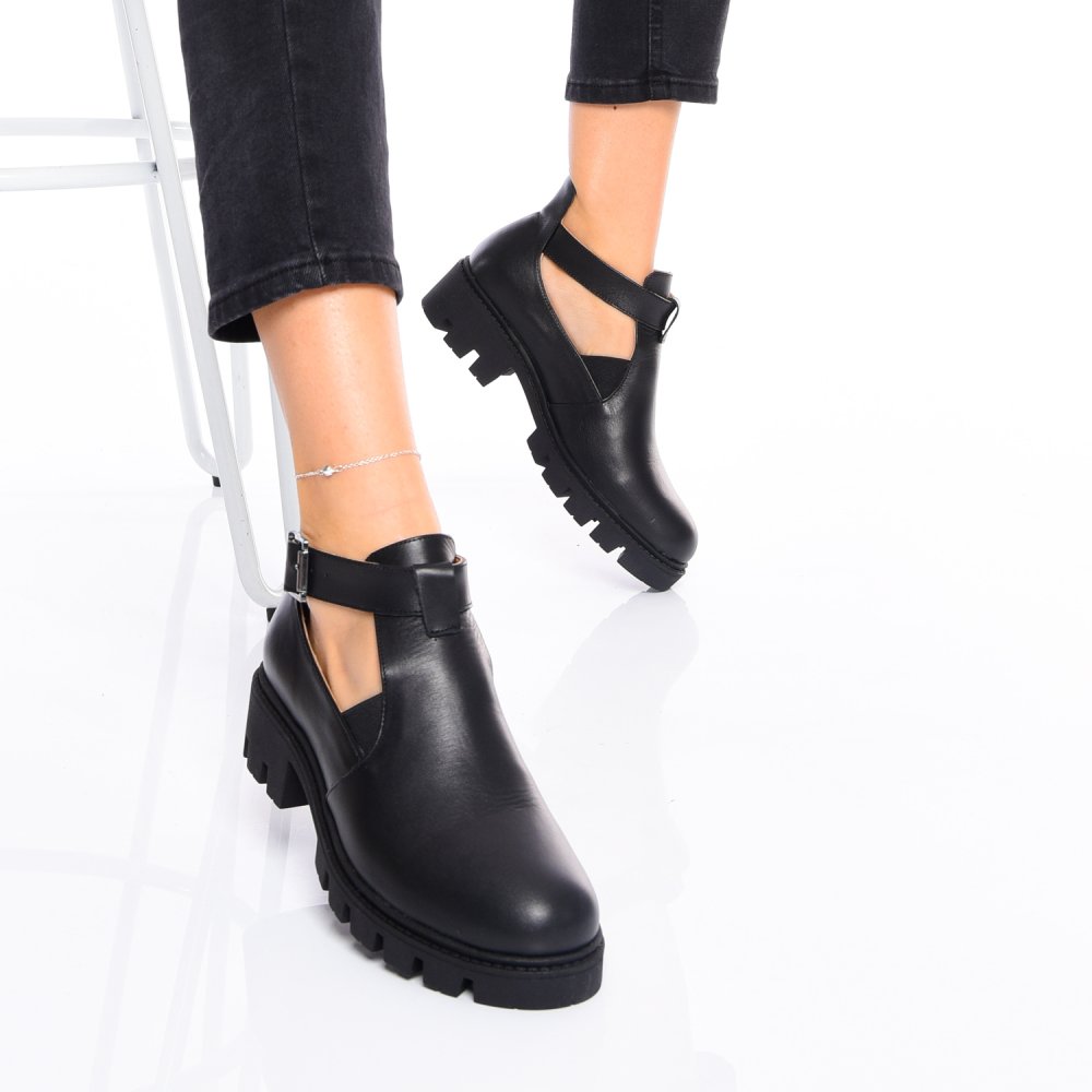 GHETE NEGRE PIELE NATURALA 8PC50